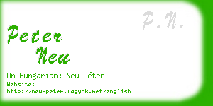 peter neu business card